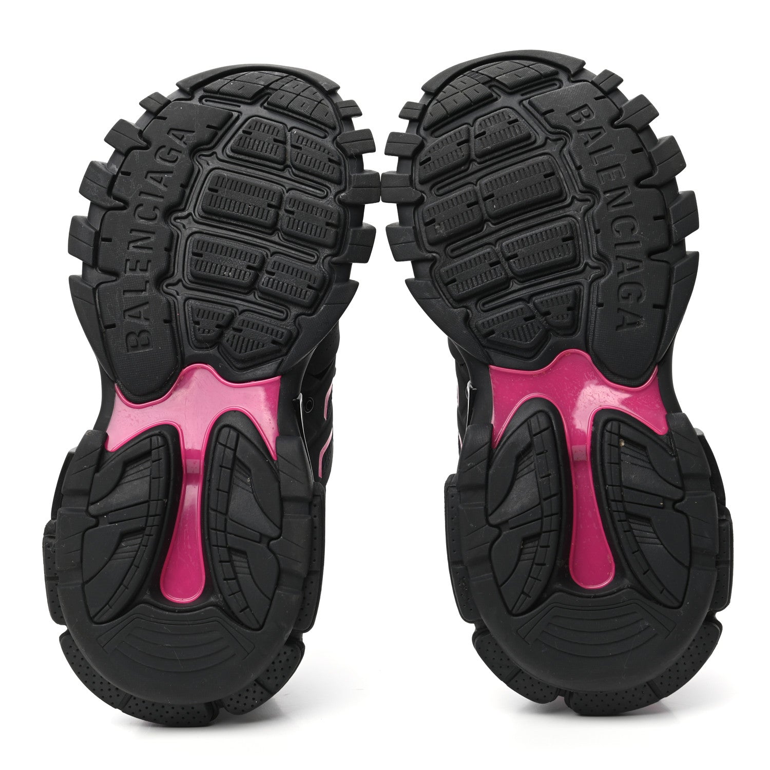 Balenciaga Mesh Rubber Bi-Color Womens Track Sneakers 39 Black Neon Pink 5 of 8