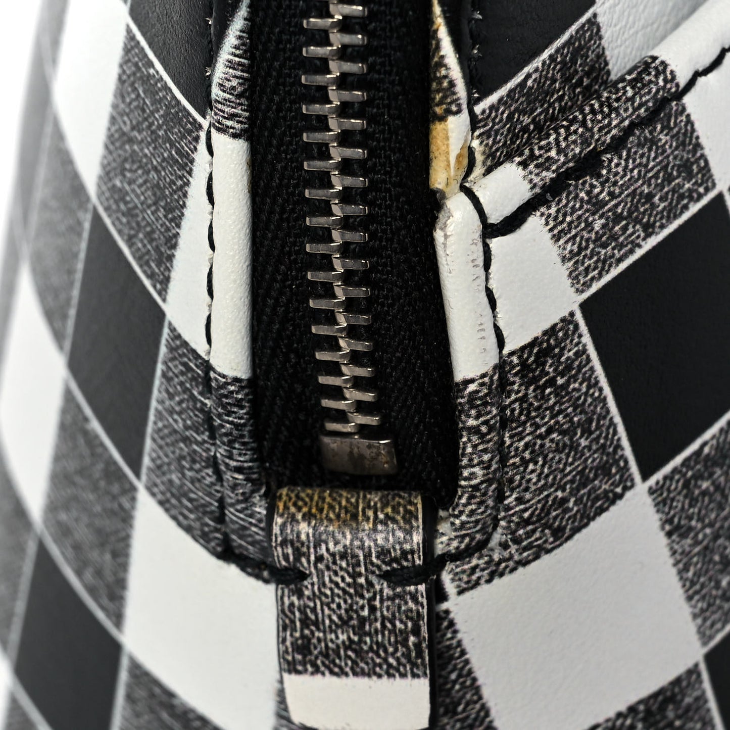 Calfskin Checked S Ville Top Handle Bag Black