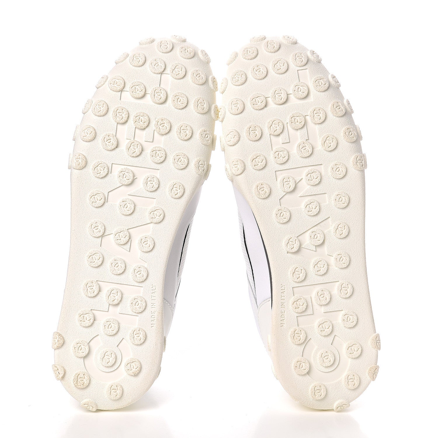 Chanel Calfskin Mesh Lycra Womens Logo Sneakers 39.5 White 5 of 10