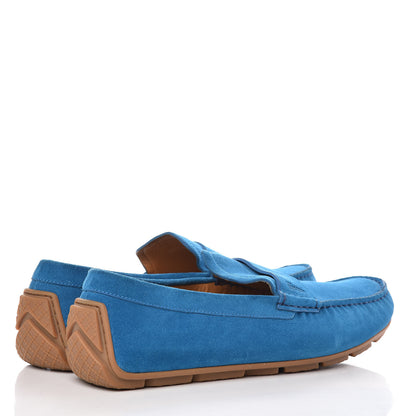 Gucci Suede Mens Driver Loafers 8 Riviera Blue 4 of 8