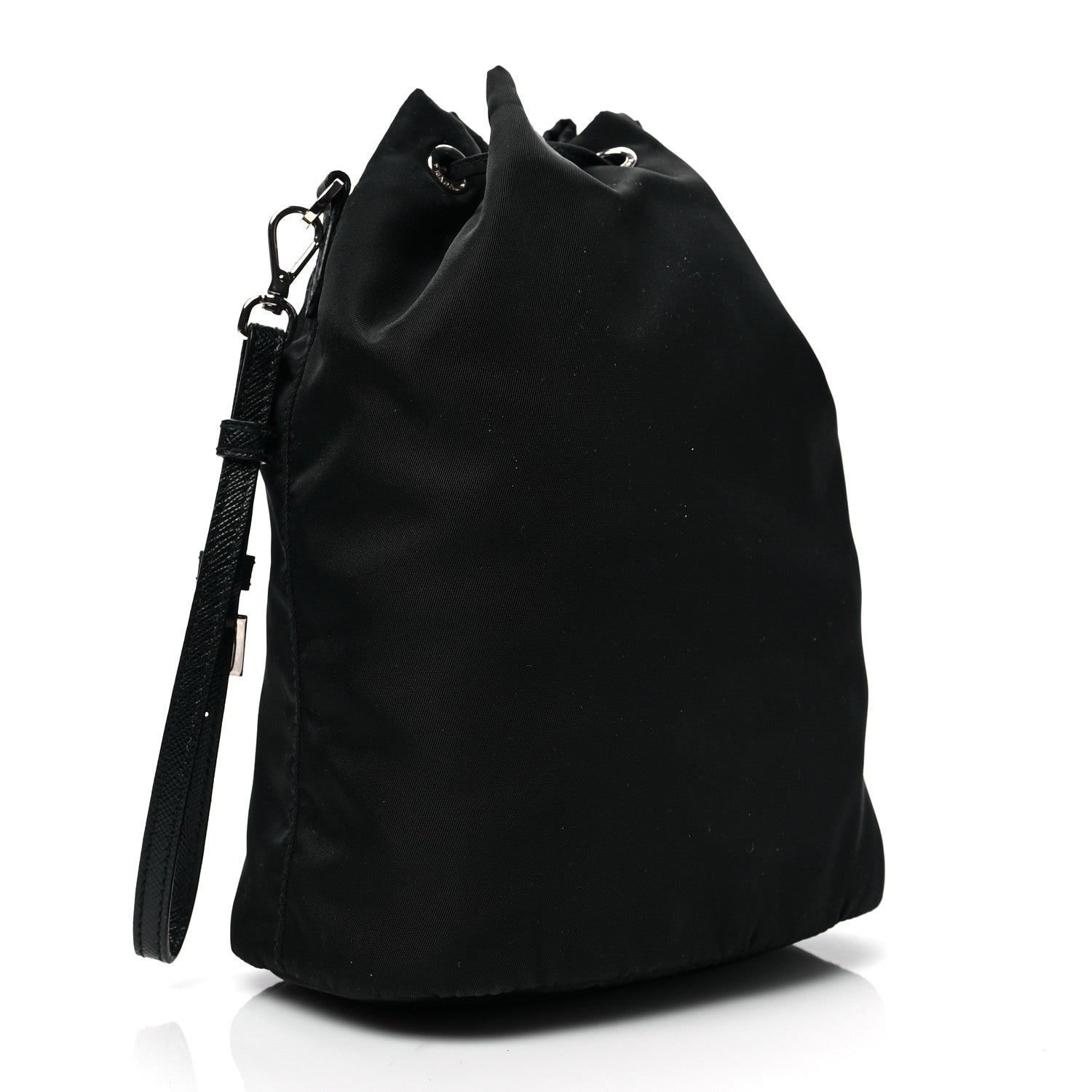 Prada Saffiano Tessuto Nylon Vela Bucket Wristlet Black 3 of 7