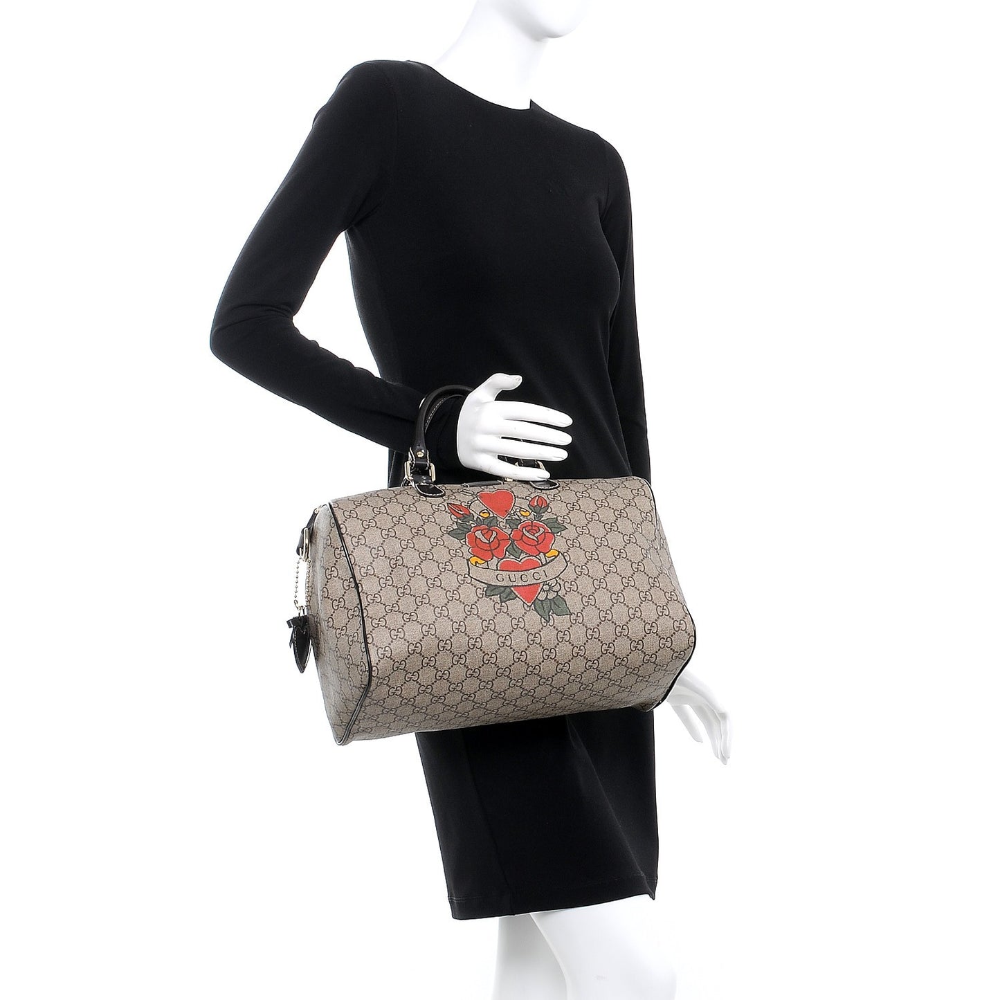 GG Plus Monogram Tattoo Heart Medium Joy Boston Dark Brown