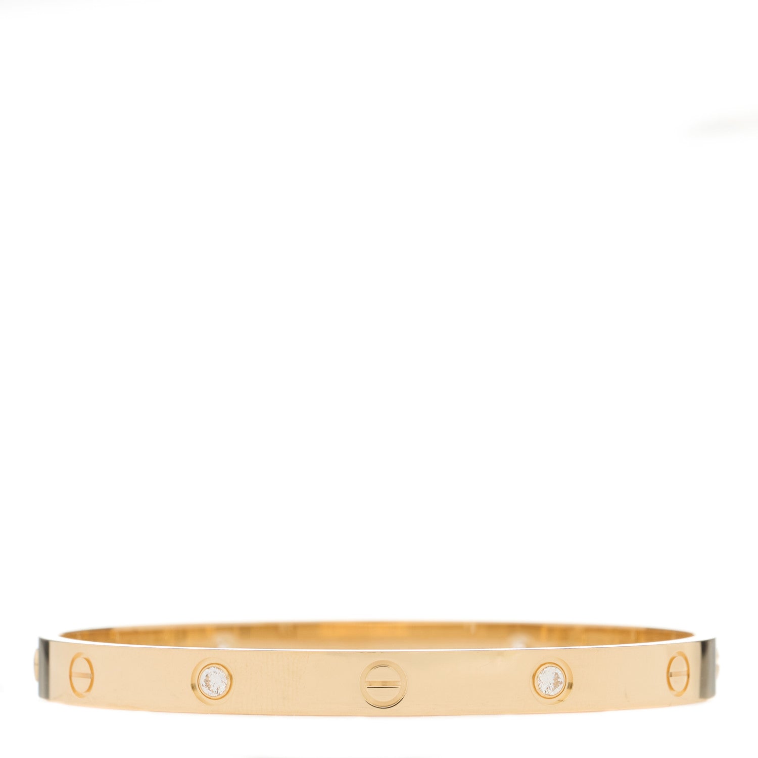Cartier 18K Yellow Gold 4 Diamond LOVE Bracelet 19 1 of 5