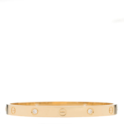 Cartier 18K Yellow Gold 4 Diamond LOVE Bracelet 19 1 of 5