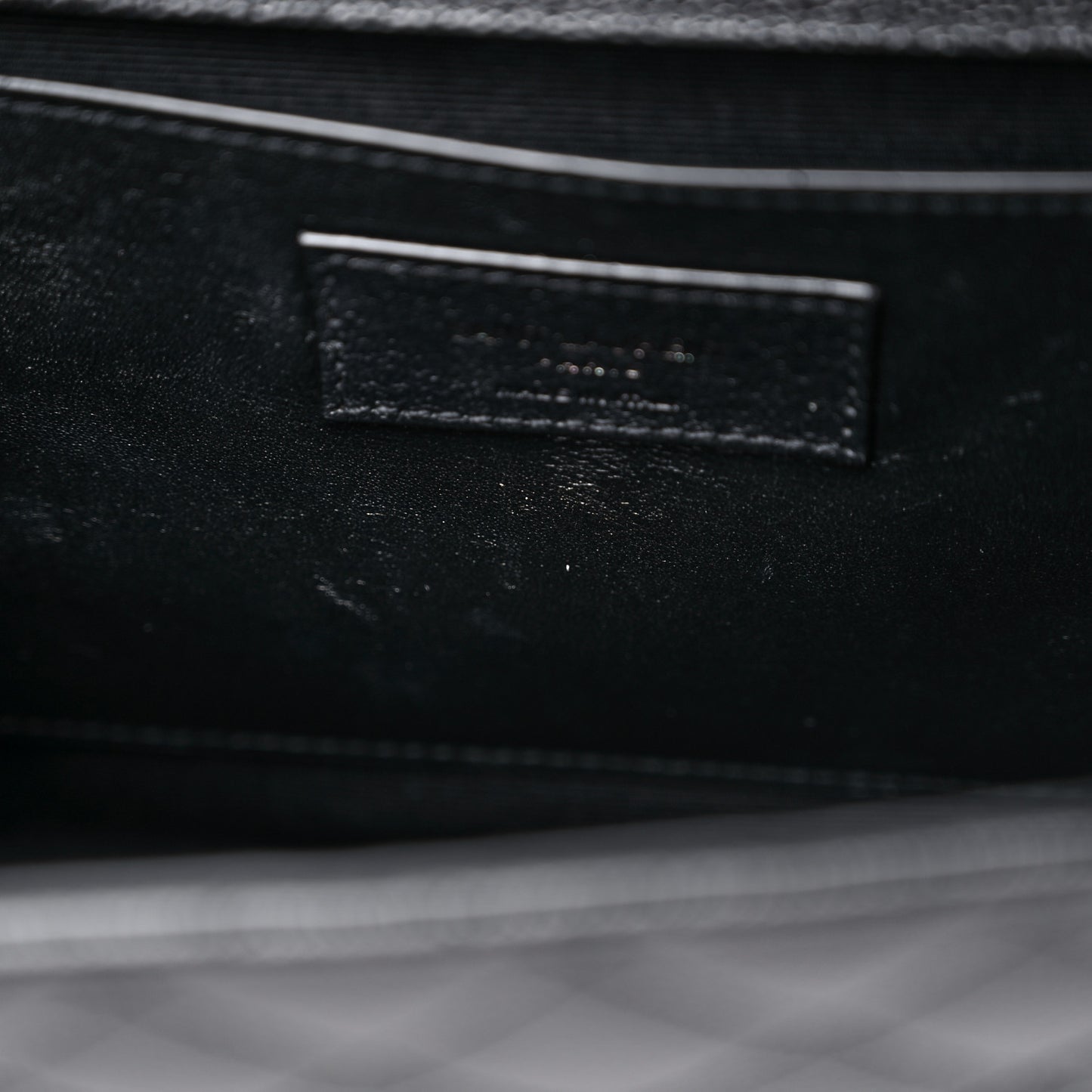 Grain De Poudre Textured Mixed Matelasse Triquilt Medium Monogram Satchel Black