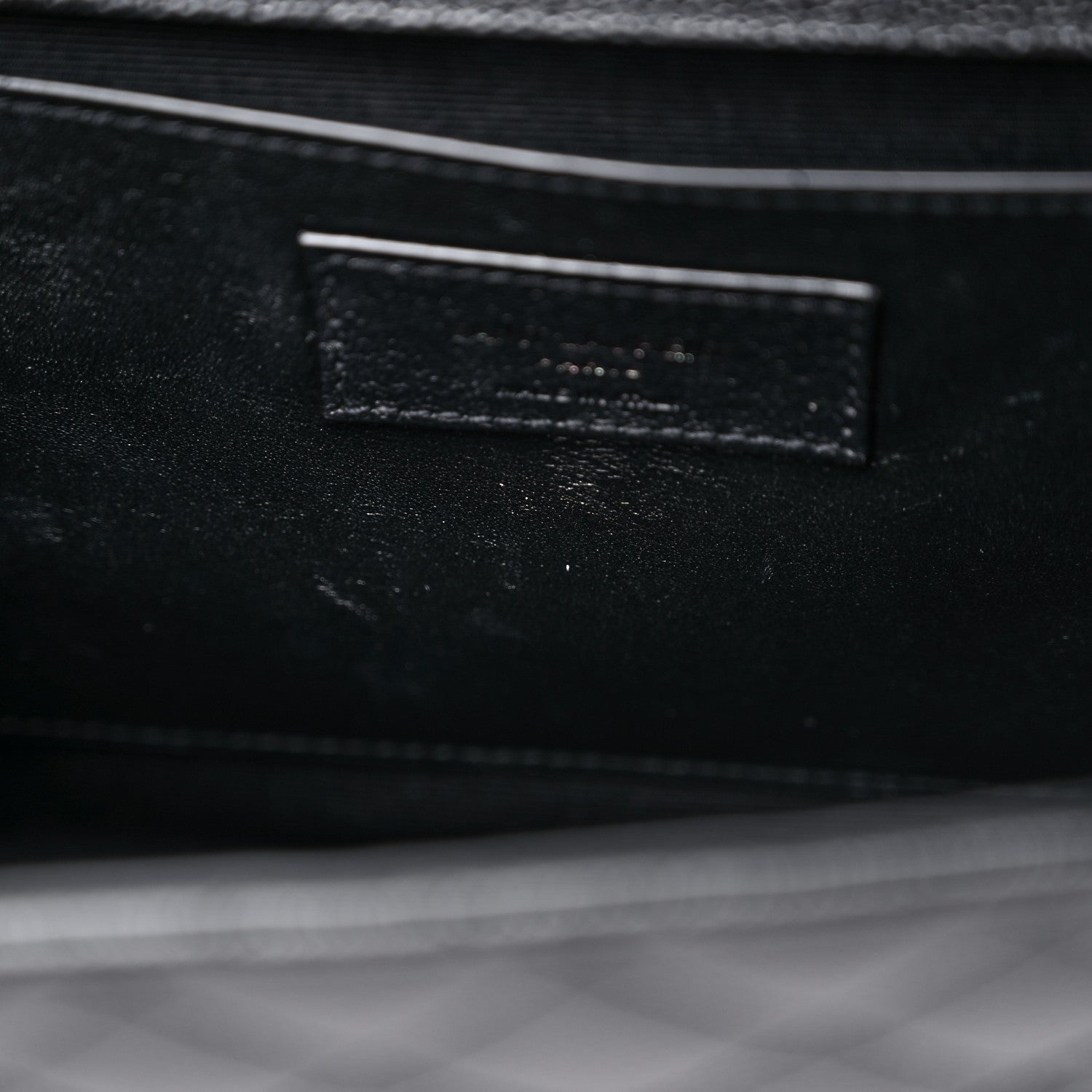 Saint Laurent Grain De Poudre Textured Mixed Matelasse Triquilt Medium Monogram Satchel Black 11 of 13
