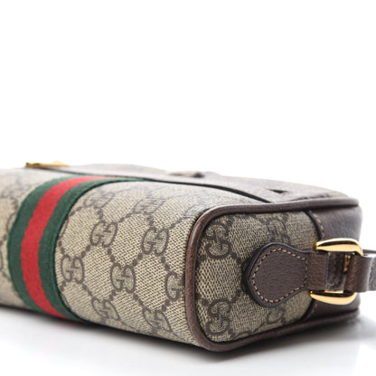 Gucci GG Supreme Monogram Web Mini Ophidia Shoulder Bag Brown 7 of 12