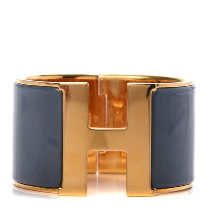 Hermes Enamel Extra Wide Clic Clac H Bracelet PM Slate 1 of 4