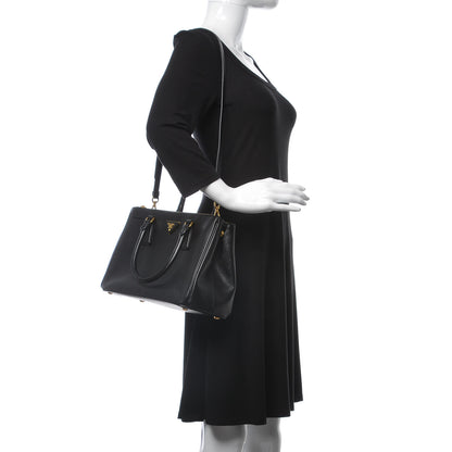 Prada Saffiano Medium Galleria Double Zip Tote Black 2 of 11