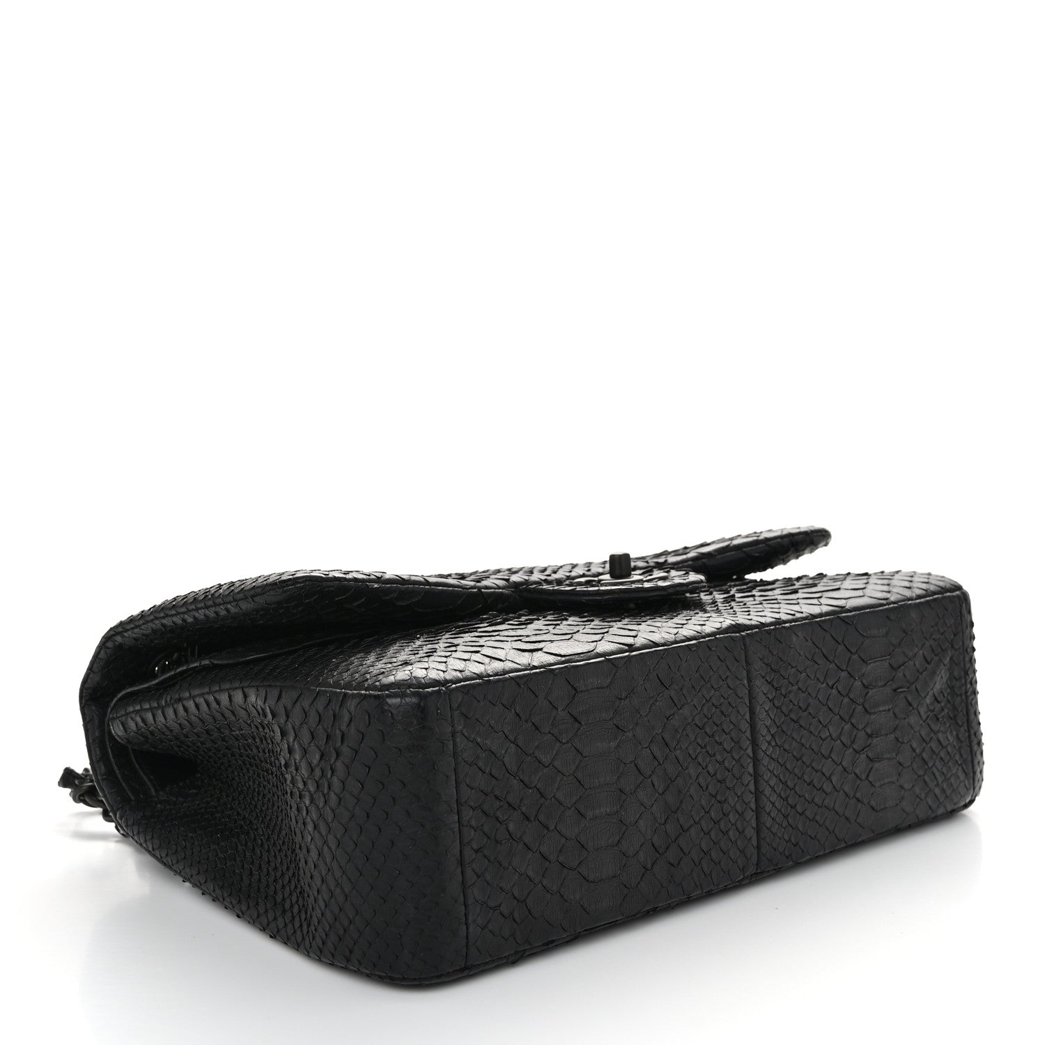 Chanel Snakeskin Jumbo Double Flap So Black 4 of 10