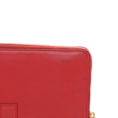 Saint Laurent Calfskin Classic Y Ligne Zip Around Wallet Red 9 of 9