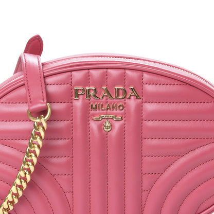 Prada Soft Calfskin Impunture Diagramme Chain Crossbody Peonia 6 of 8