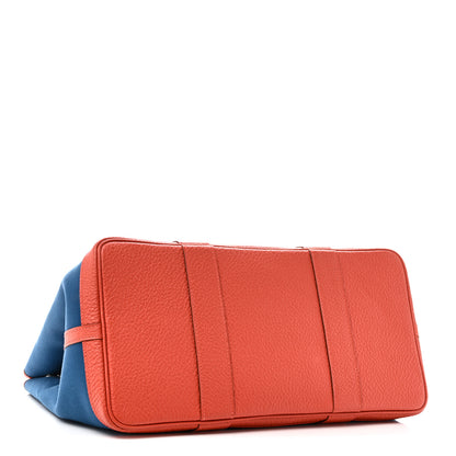 Hermes Toile Negonda Garden Party Tote 36 MM  Bleu Zanzibar Capucine 4 of 10