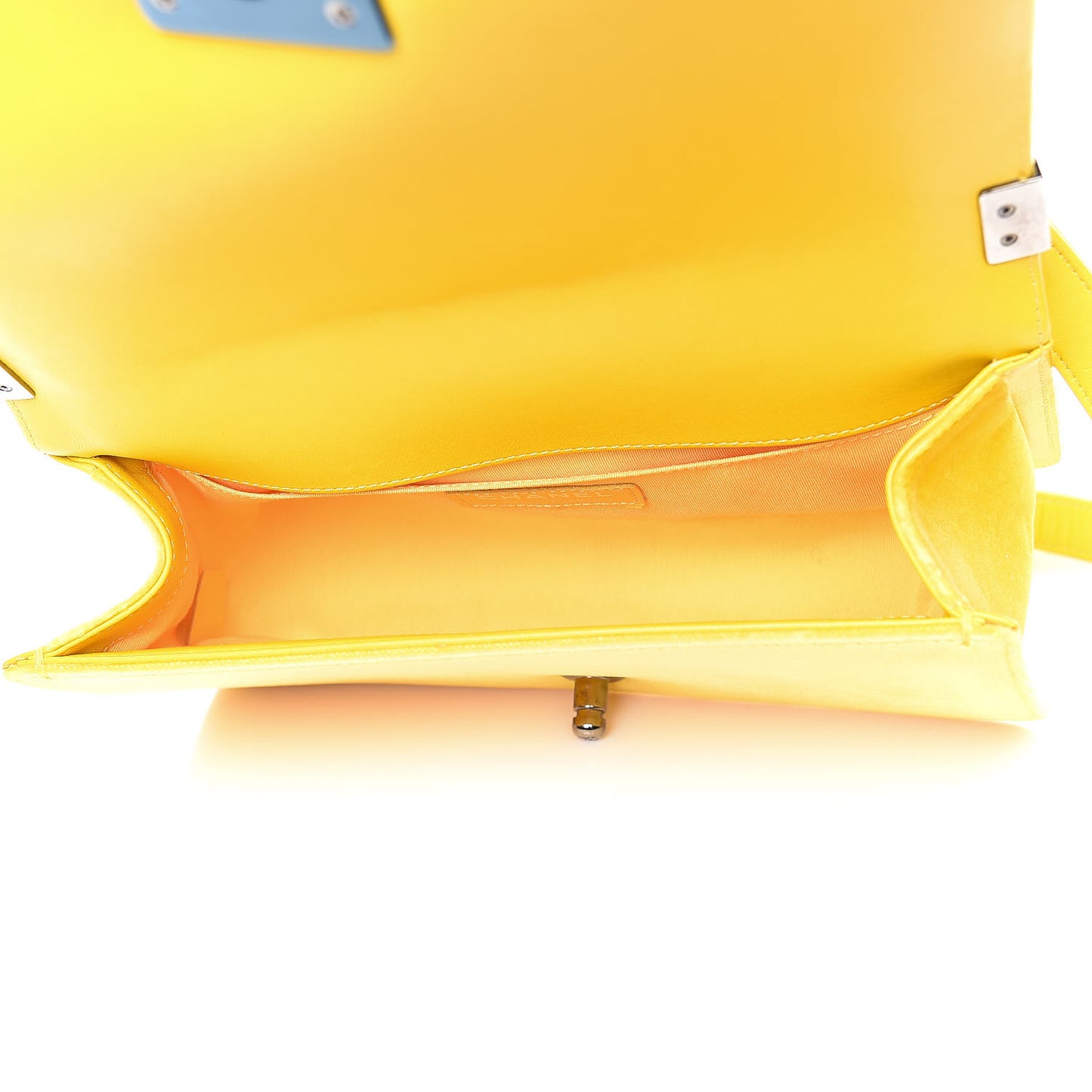 Velvet Quilted Medium Boy Flap Yellow