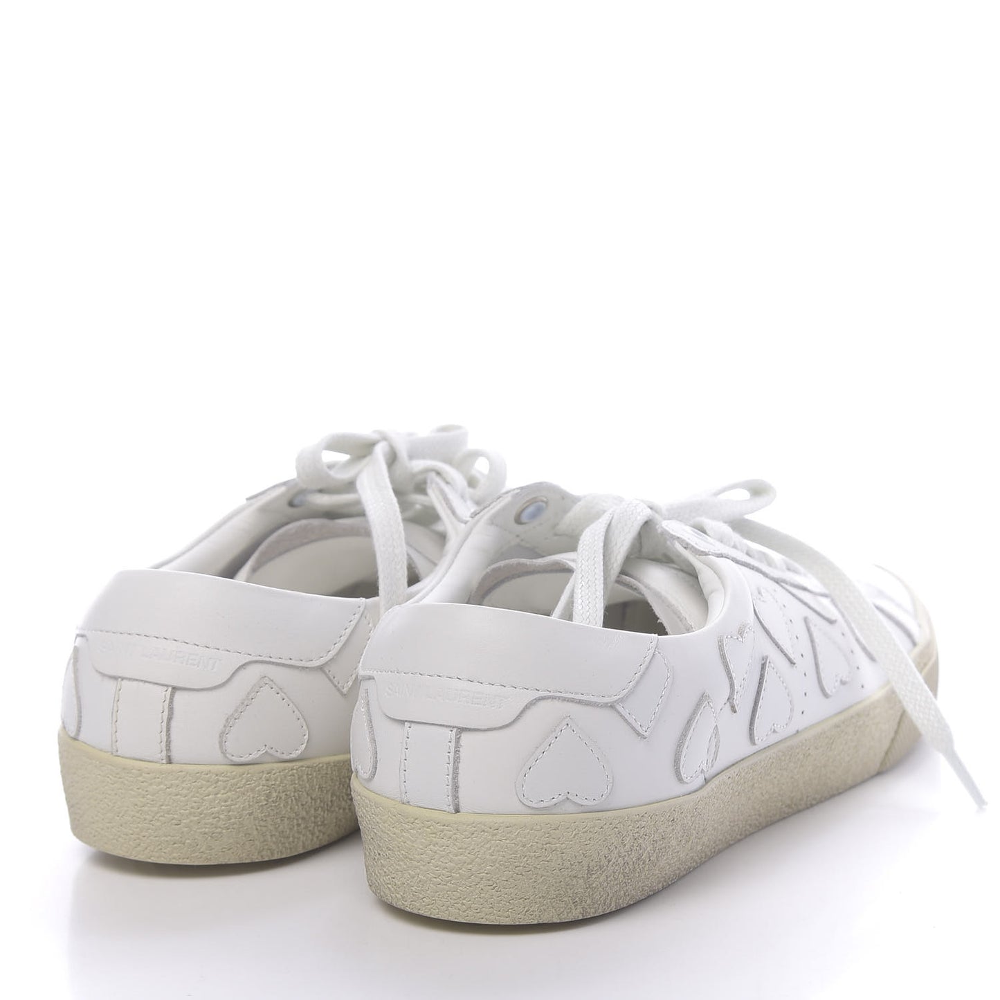 Calfskin Heart Court Classic Sneakers 36.5 White