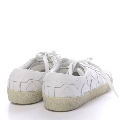 Saint Laurent Calfskin Heart Court Classic Sneakers 36.5 White 4 of 9