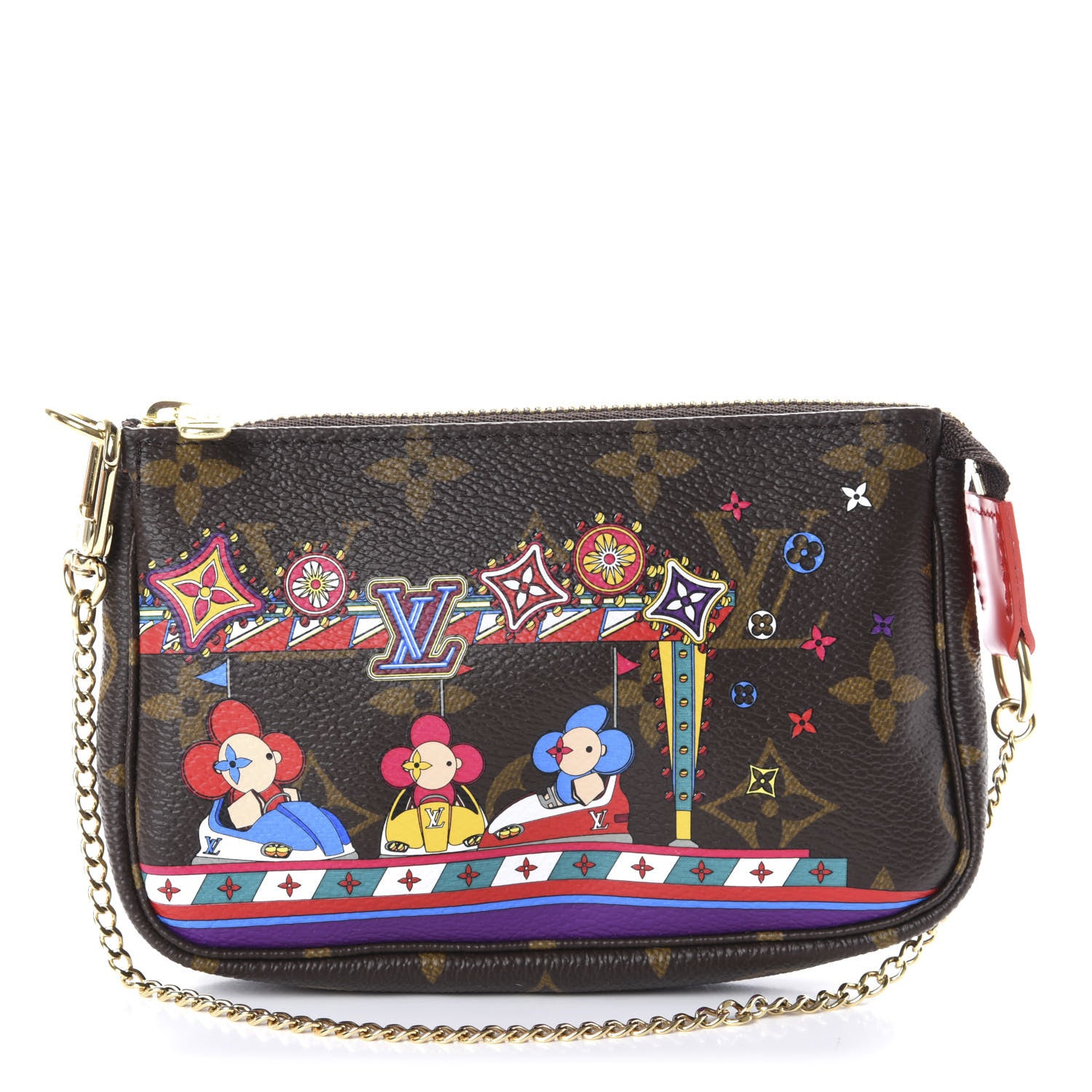 Louis Vuitton Monogram 2020 Christmas Animation Bumper Cars Mini Pochette Accessories Coquelicot 1 of 10