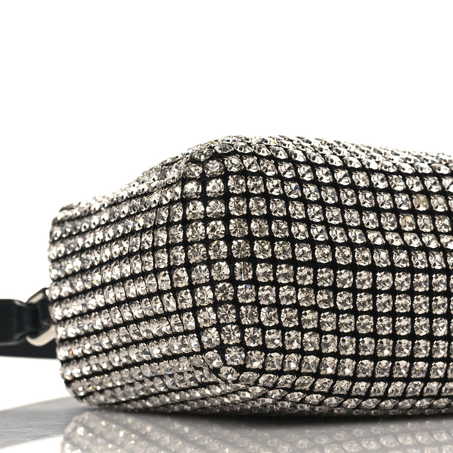 Alexander Wang Mesh Crystal Rhinestone Mini Heiress Pouch Black Silver 8 of 10