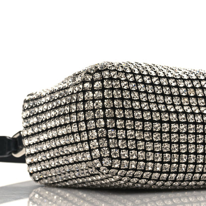 Alexander Wang Mesh Crystal Rhinestone Mini Heiress Pouch Black Silver 8 of 10