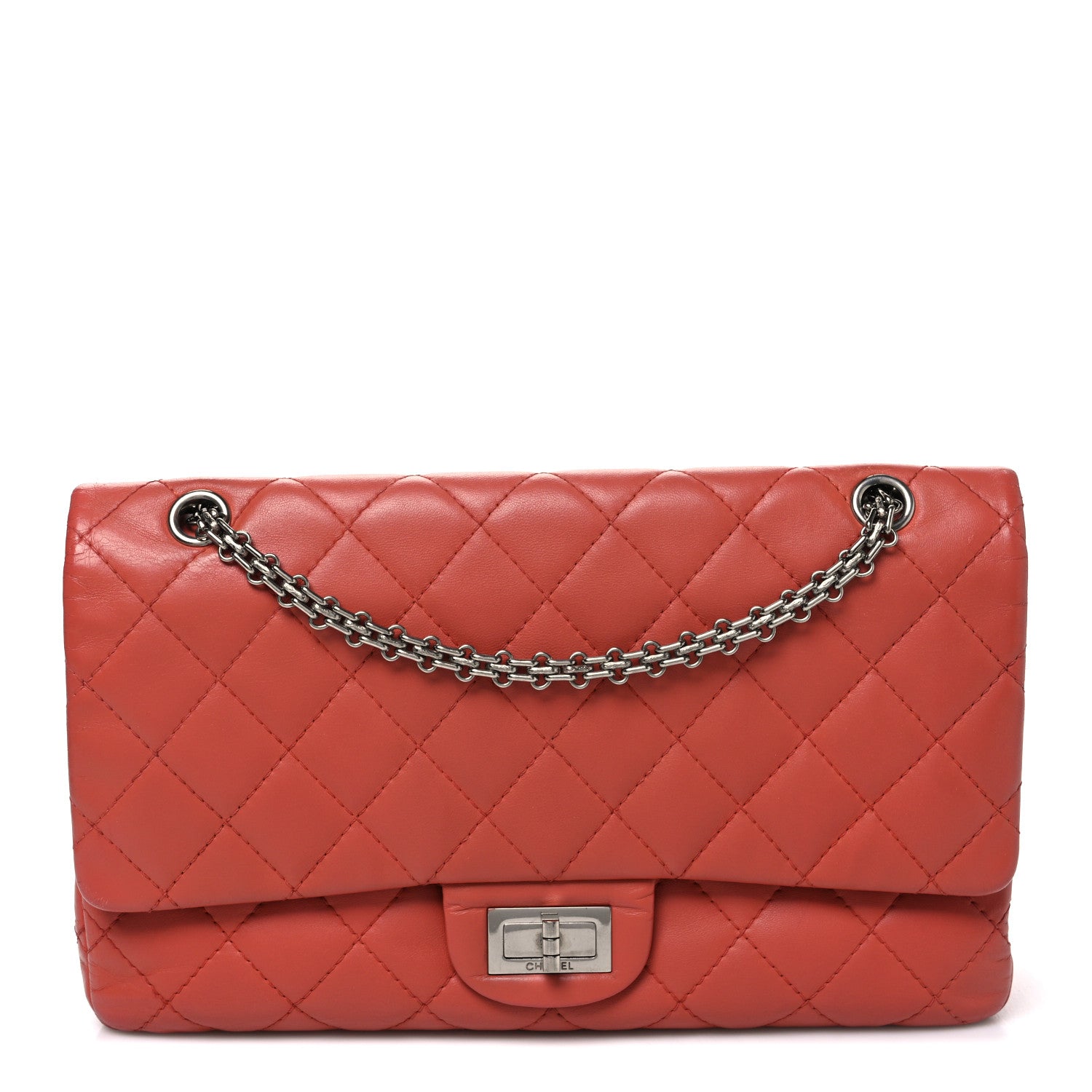 Chanel Aged Calfskin Quilted 2.55 Reissue 227 Flap Orange 1 of 9
