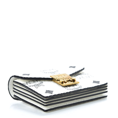 MCM Visetos Mini Accordion Card Wallet White 4 of 8