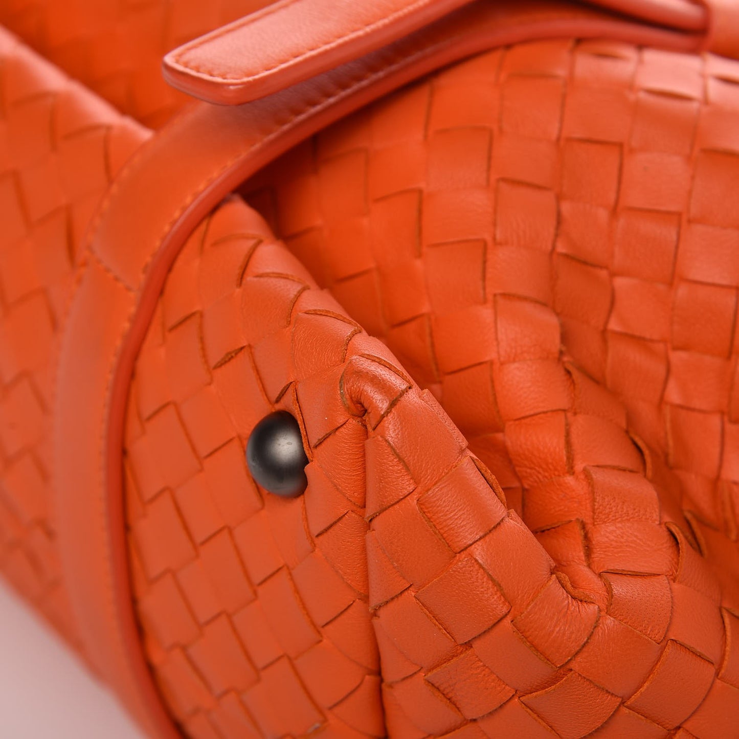 Nappa Intrecciato Montaigne Satchel Tangerine