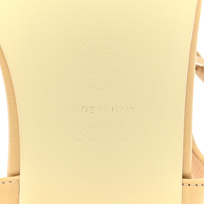 Chanel Lambskin CC Chain Thong Sandals 36.5 Beige 6 of 9