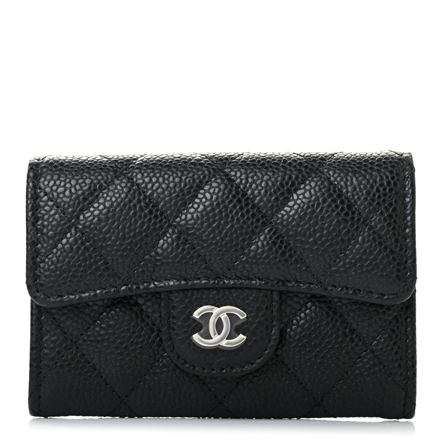 Chanel Caviar Quilted Flap Card Holder Wallet Black 1 of 6