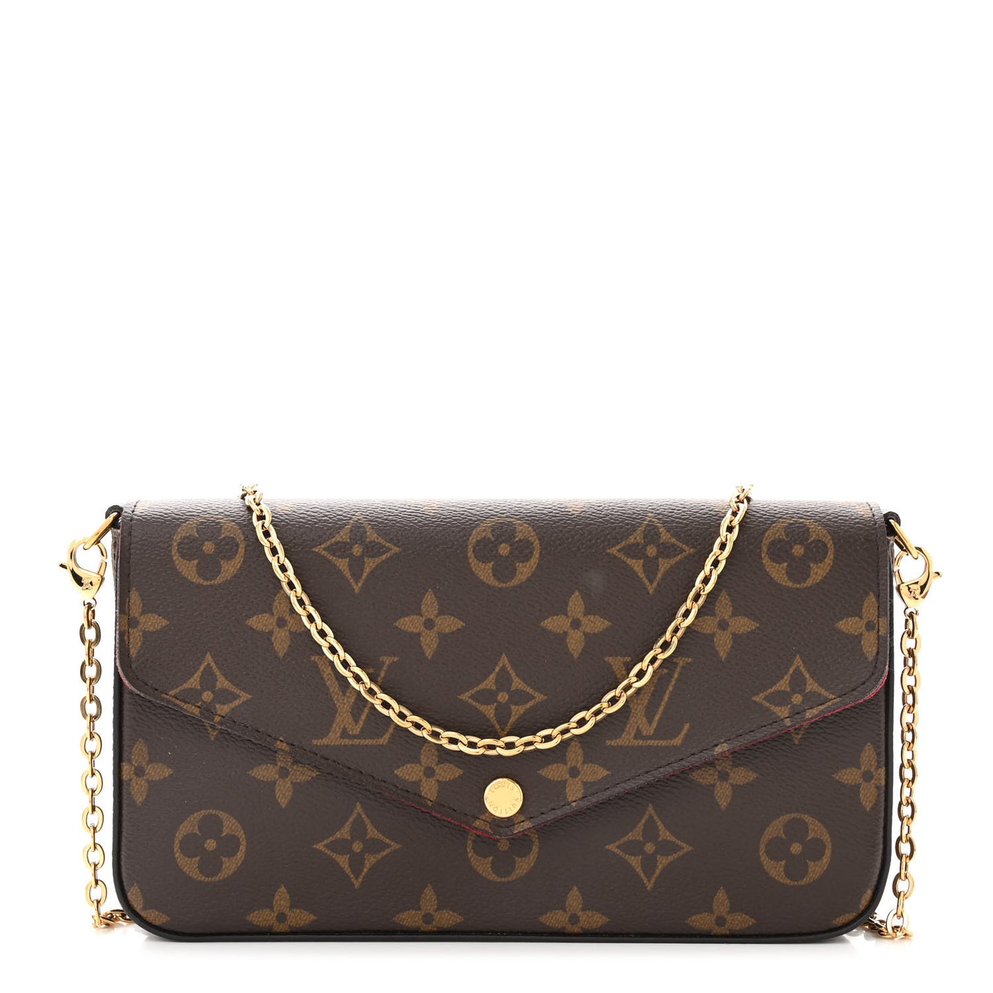 Monogram Pochette Felicie Chain Wallet Fuchsia