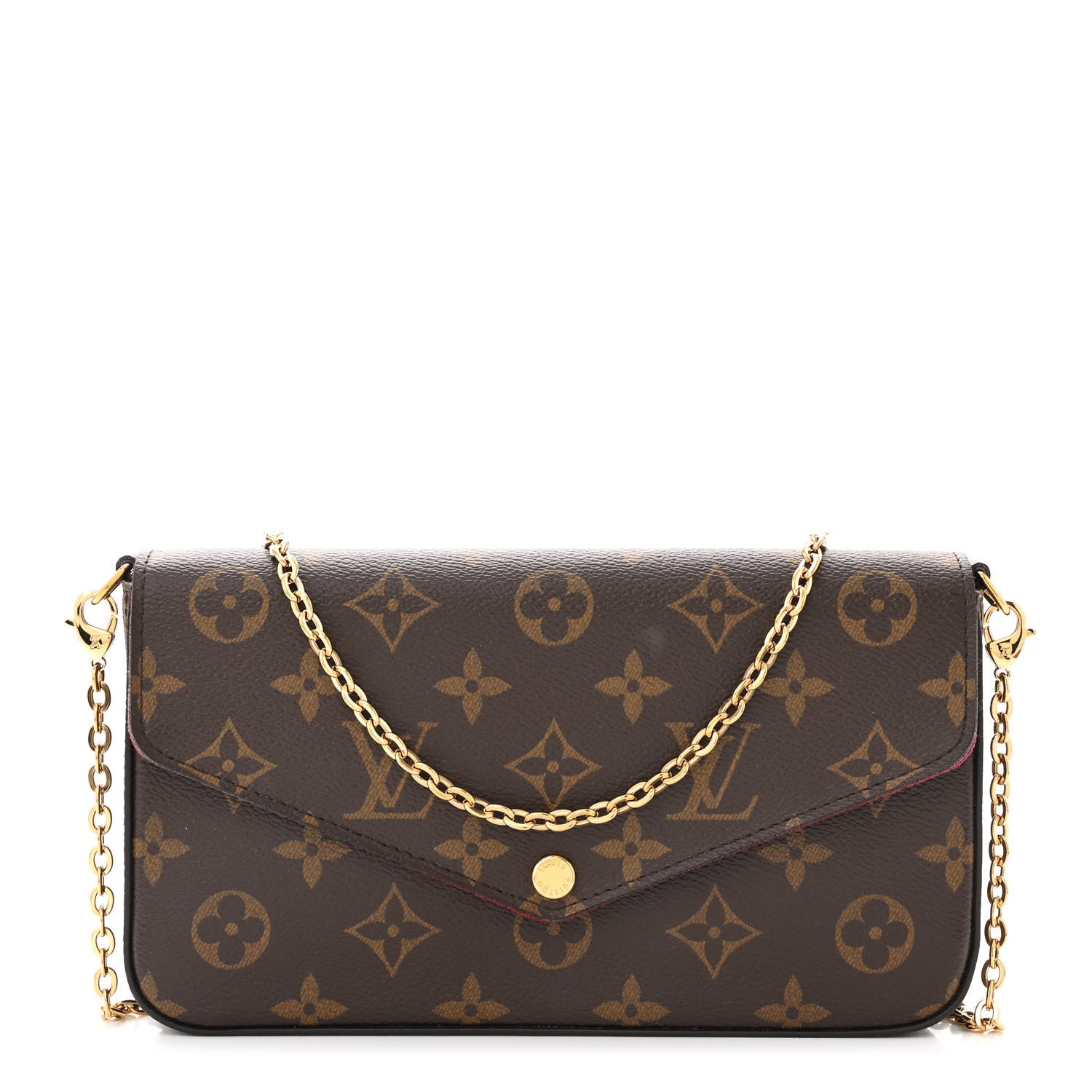 Louis Vuitton Monogram Pochette Felicie Chain Wallet Fuchsia 1 of 12