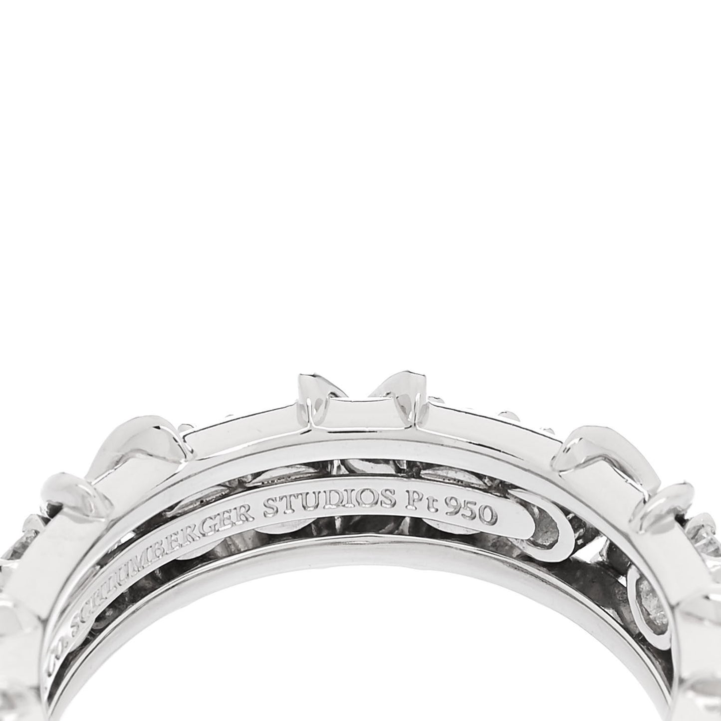 Platinum Diamond Schlumberger Sixteen Stone Ring 52 6