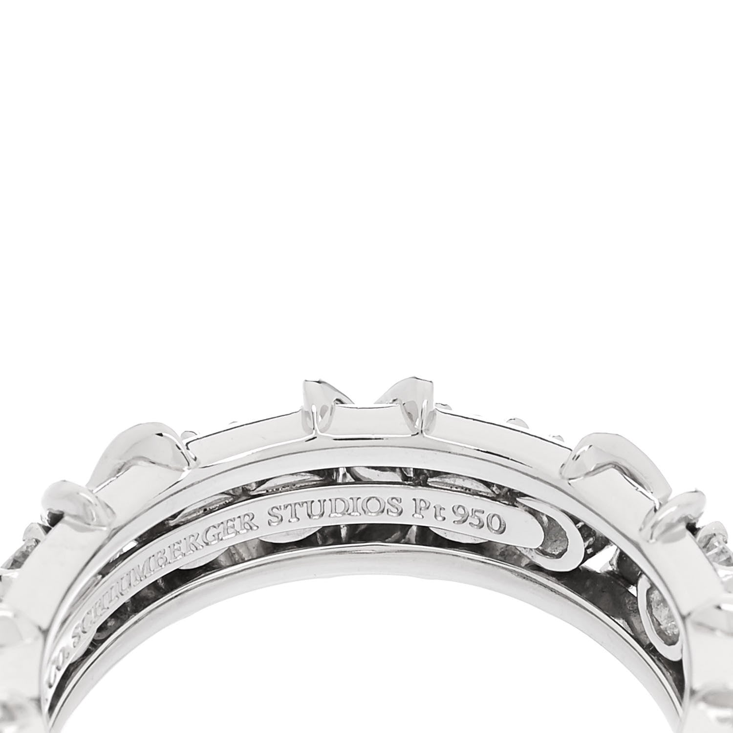 Tiffany Platinum Diamond Schlumberger Sixteen Stone Ring 52 6 5 of 6