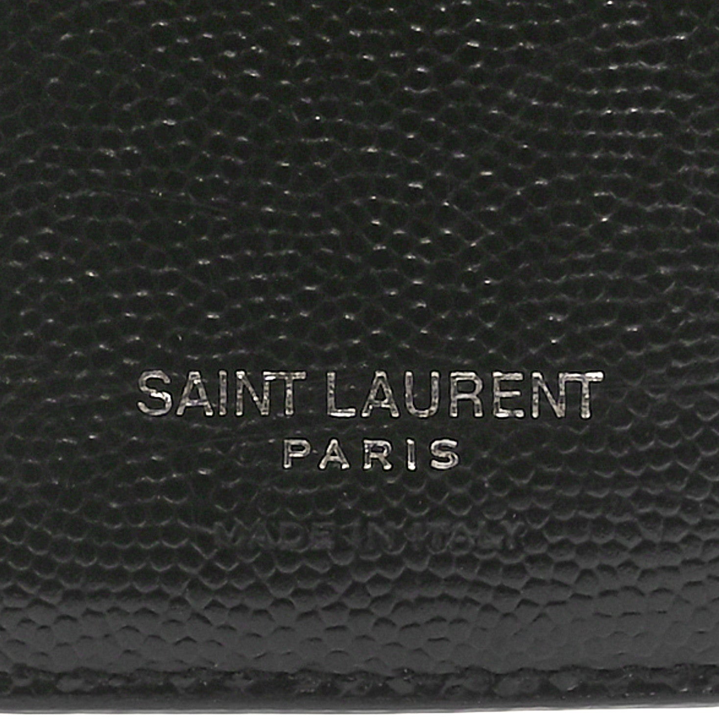 Saint Laurent Grain De Poudre Matelasse Chevron Monogram Zipped Two-Part Wallet Black 7 of 7