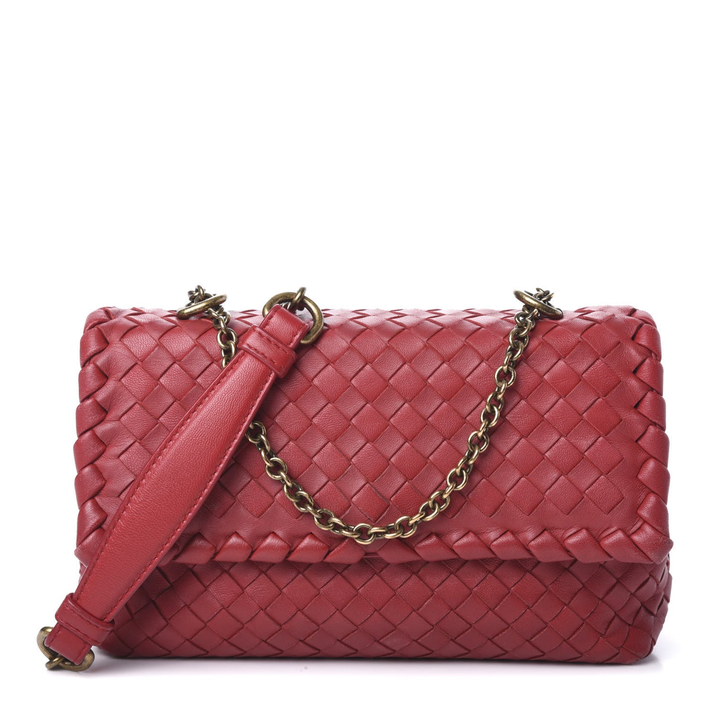 Nappa Intrecciato Baby Olimpia Shoulder Bag Vesuvio