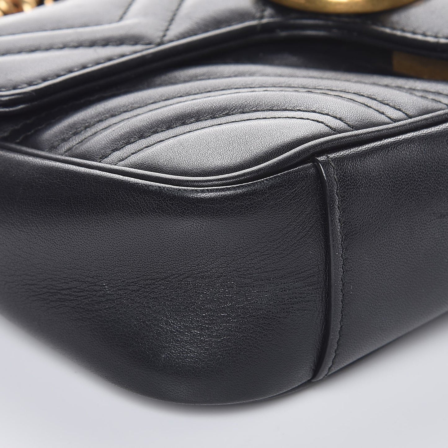 Calfskin Matelasse Mini GG Marmont Shoulder Bag Black
