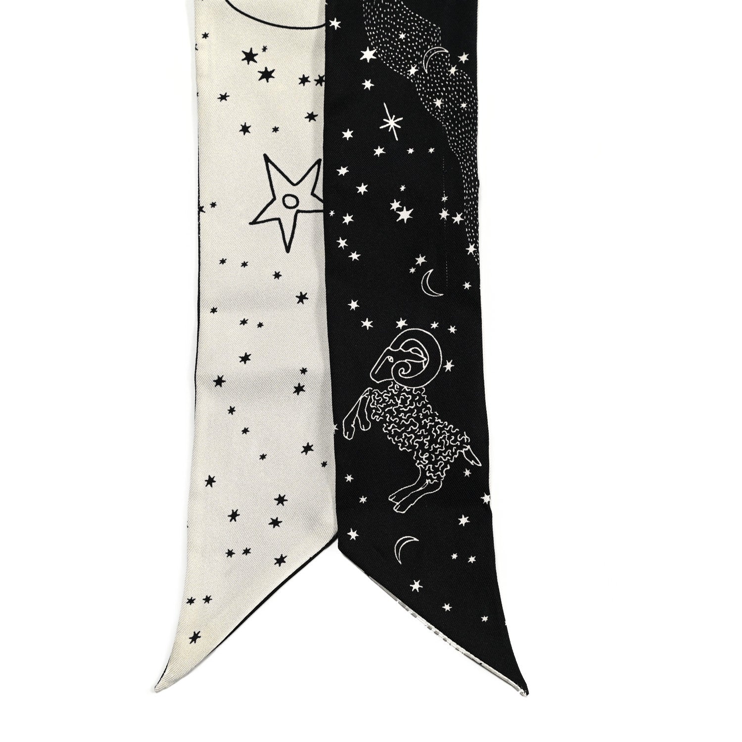 Christian Dior Silk Zodiac Aries Mitzah Scarf Black 2 of 4