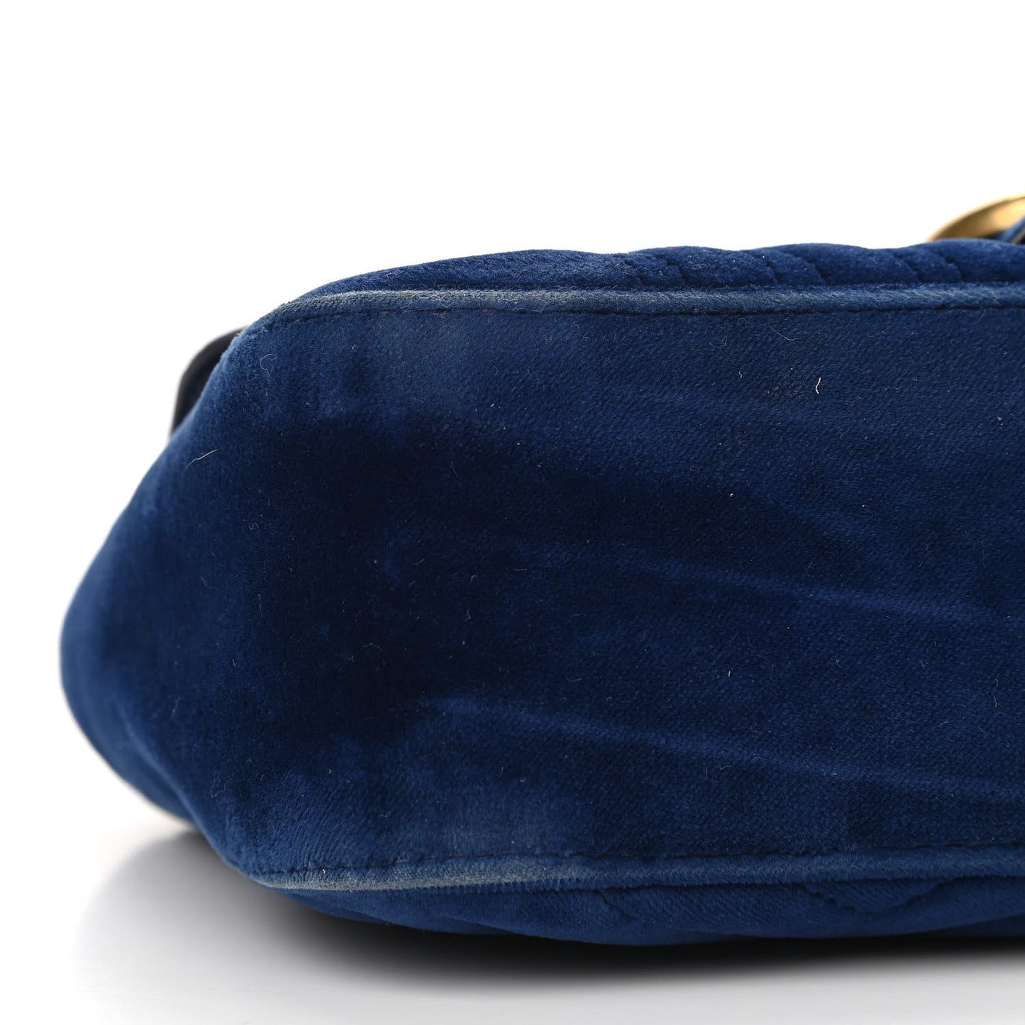 Velvet Matelasse Small GG Marmont Shoulder Bag Cobalt Blue
