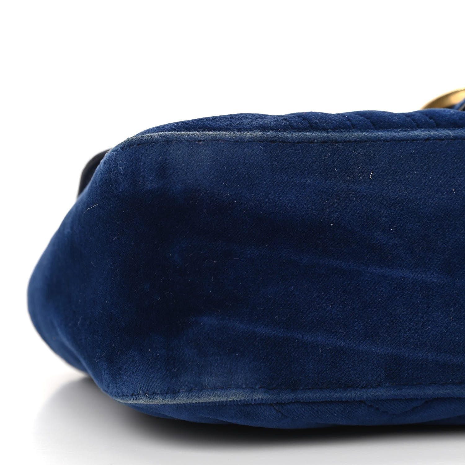 Gucci Velvet Matelasse Small GG Marmont Shoulder Bag Cobalt Blue 9 of 20