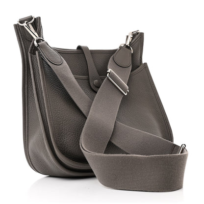 Hermes Taurillon Clemence EVELYNE III PM Etain 3 of 11