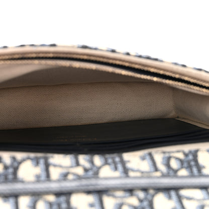 Christian Dior Oblique Saddle Chain Long Wallet Blue 5 of 14