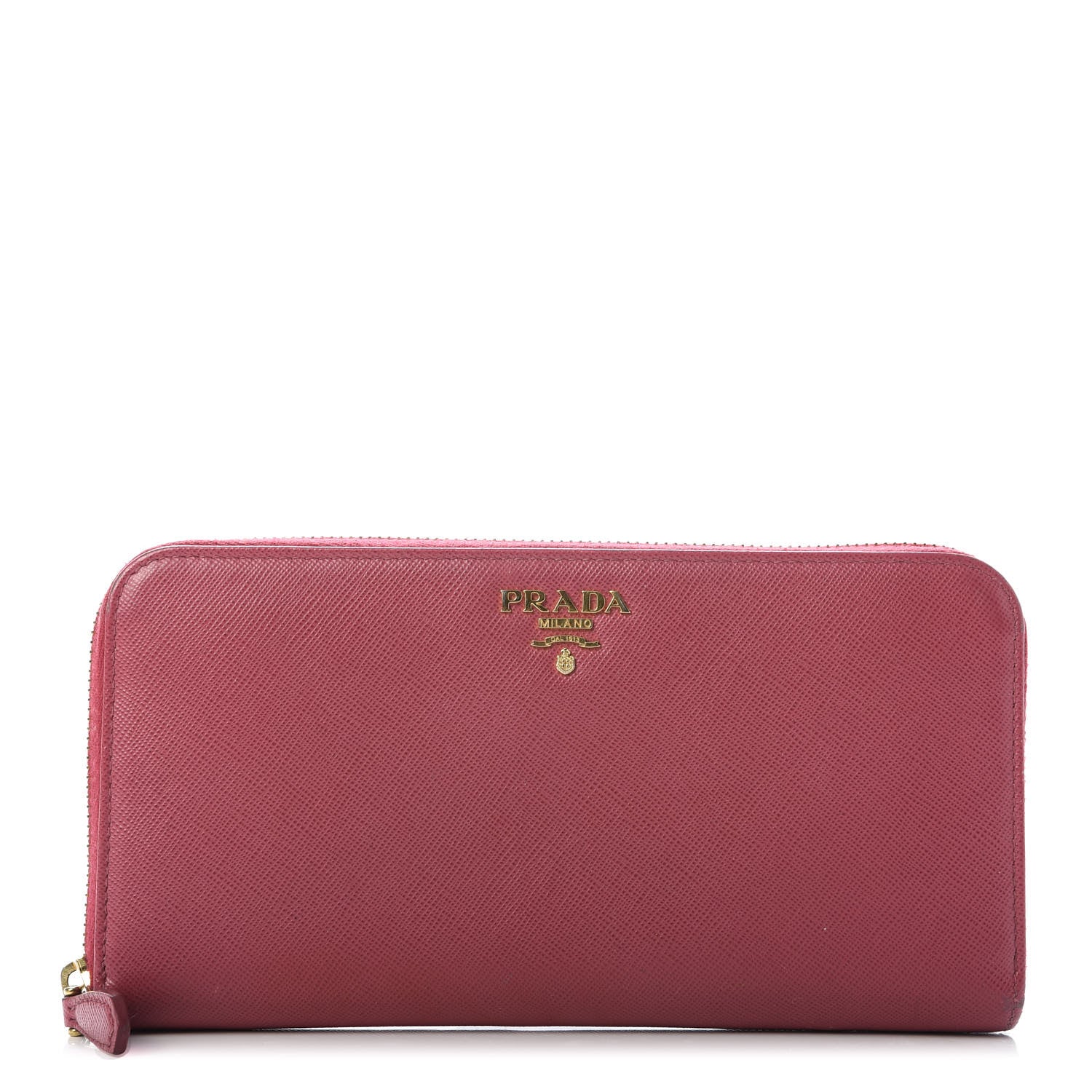 Prada Saffiano Zip Around Wallet Peonia 1 of 9