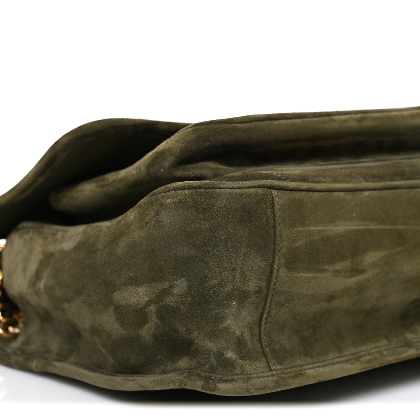 Suede Monogram Medium Niki Chain Satchel Loden Green