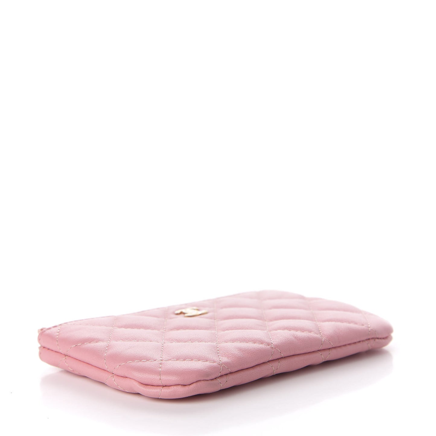 Lambskin Quilted Small Cosmetic Case Pink