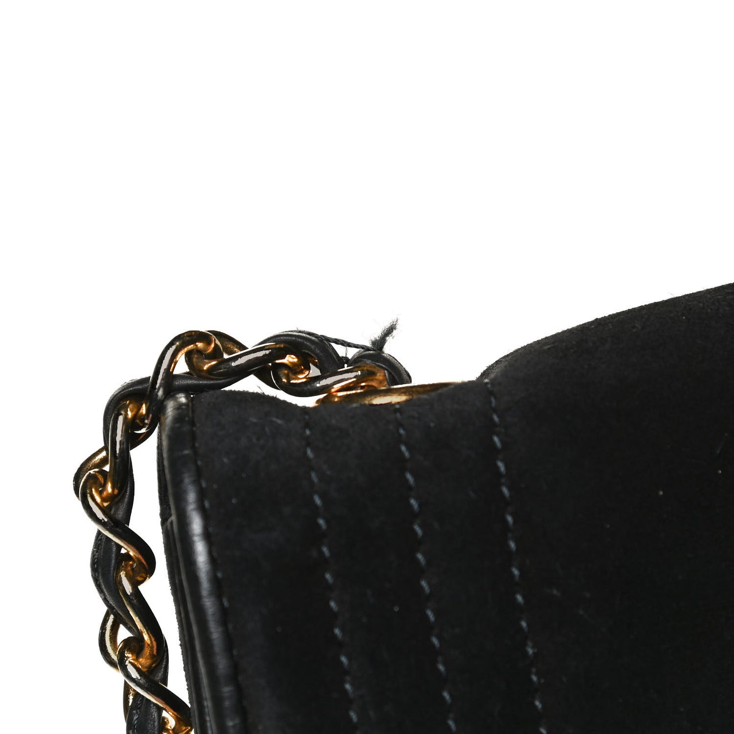 Suede CC Envelope Small Flap Black
