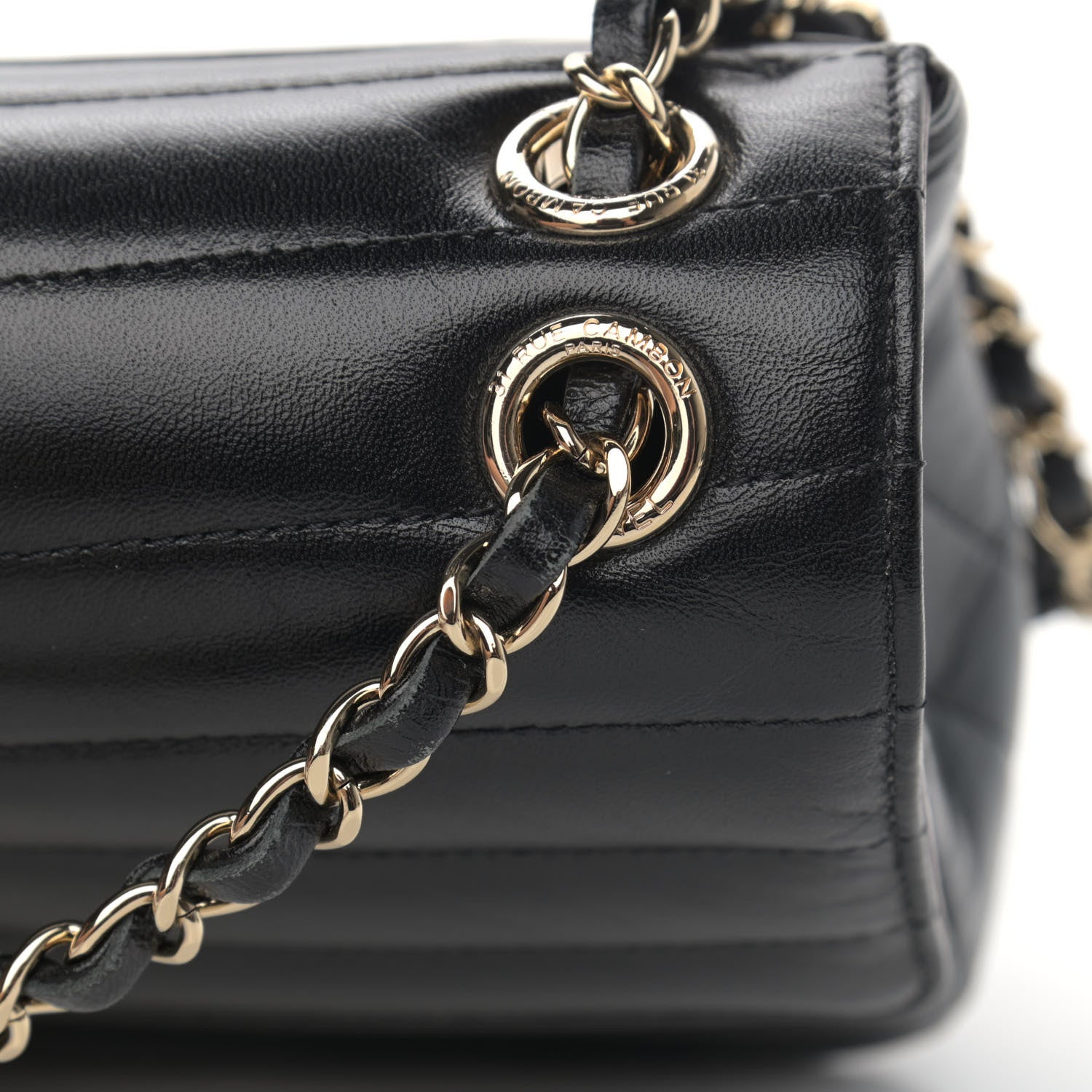 Chanel Shiny Lambskin Chevron Quilted Miroir Black 11 of 14