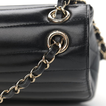 Chanel Shiny Lambskin Chevron Quilted Miroir Black 11 of 14