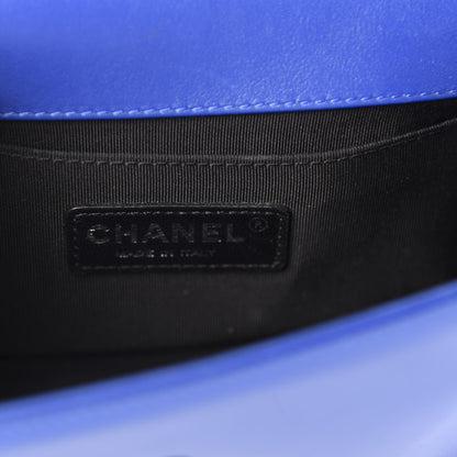 Chanel Patent Calfskin Quilted Small Plexiglass Boy Flap Blue 12 of 14