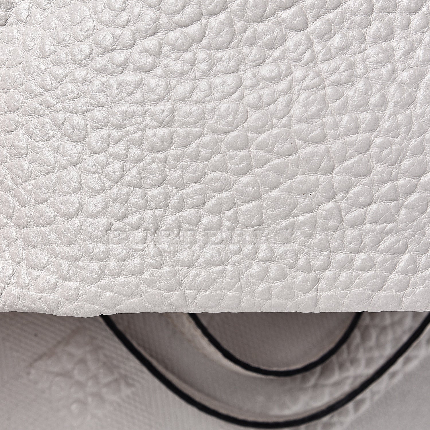 Burberry Signature Grain Calfskin Check Embossed Small Canterbury Tote Stone White 5 of 13
