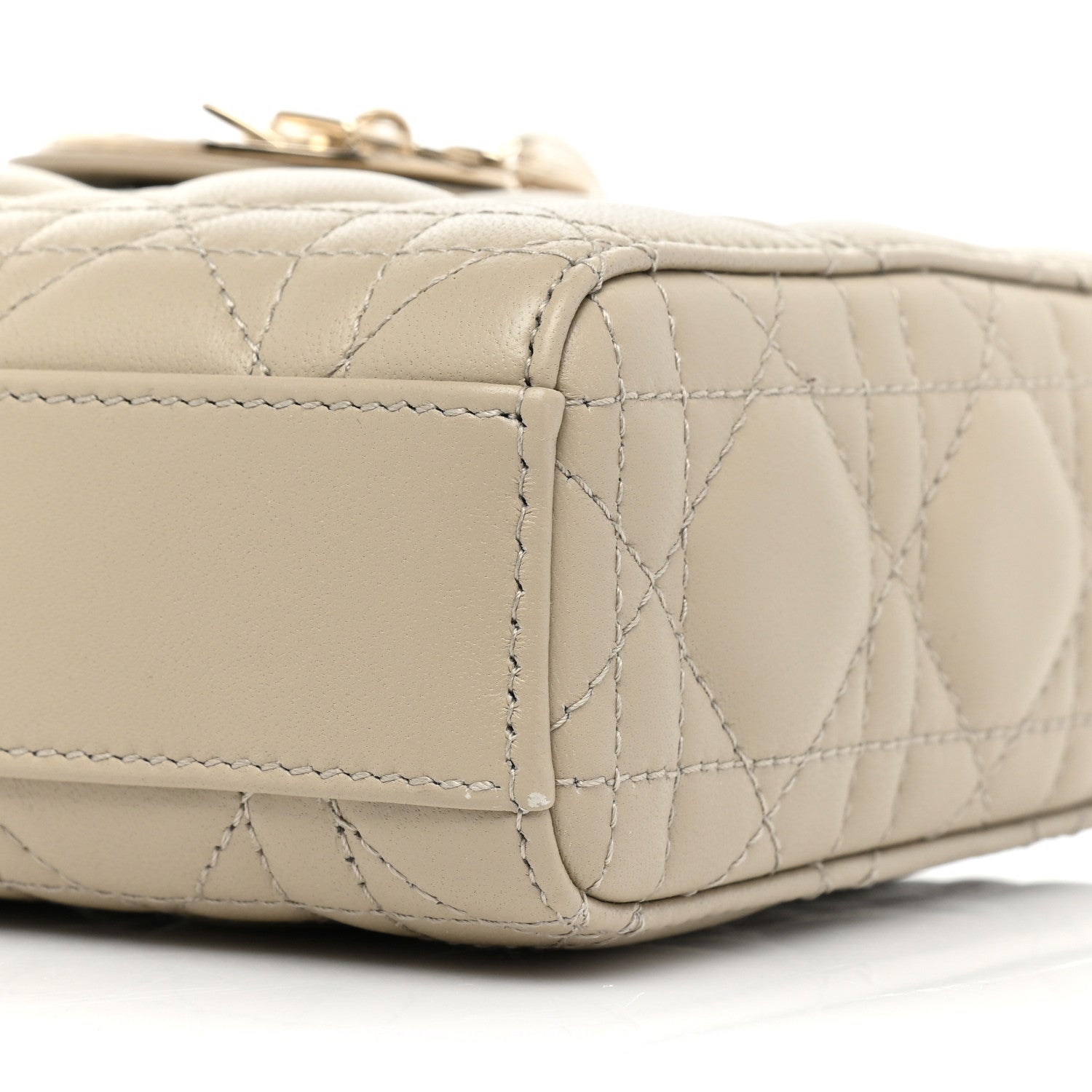 Christian Dior Lambskin Cannage Medium Lady D-Joy Sand 7 of 8