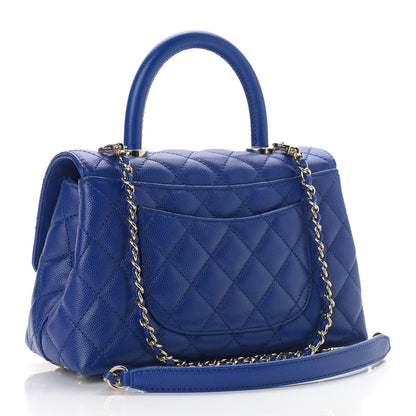 Chanel Caviar Quilted Mini Coco Handle Flap Blue 2 of 8